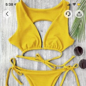 Textured Plunge Bikini